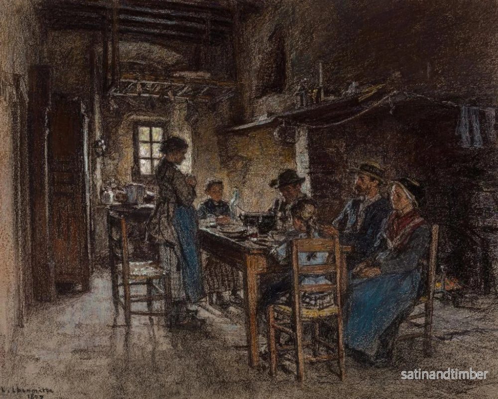 Reproduktion av målningen La bénédiction à Chaussin près de Vichy - Léon Augustin Lhermitte - Bild 2