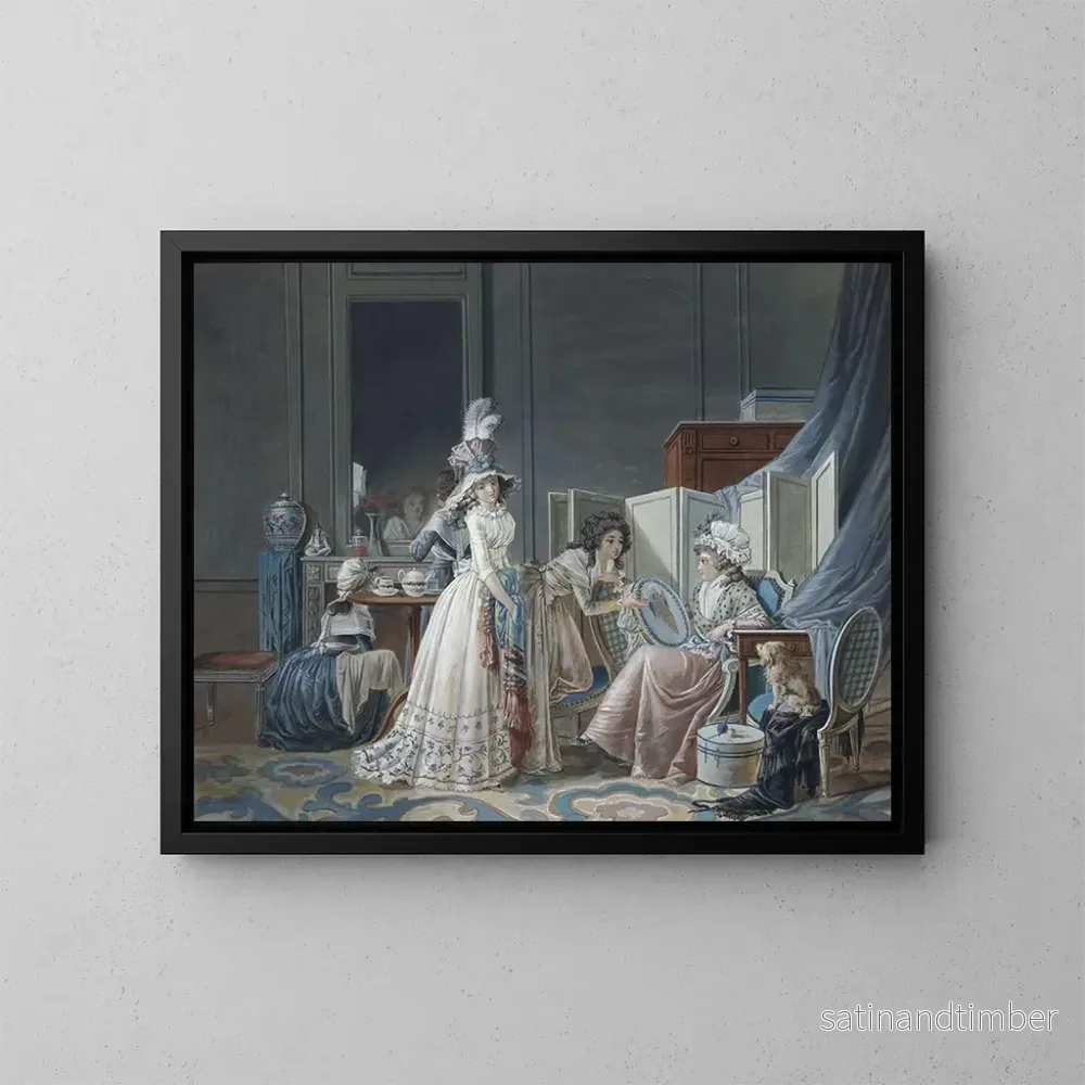 Reproduktion av målningen L'Amour au petit point - Jean-Baptiste Mallet