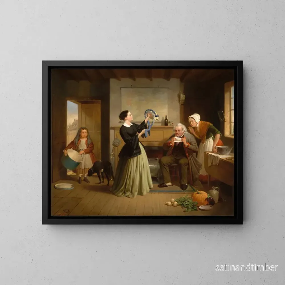 Reproduktion av målningen Le nouveau bonnet – Francis William Edmonds Reproduktion av målningen Le nouveau bonnet – Francis William Edmonds