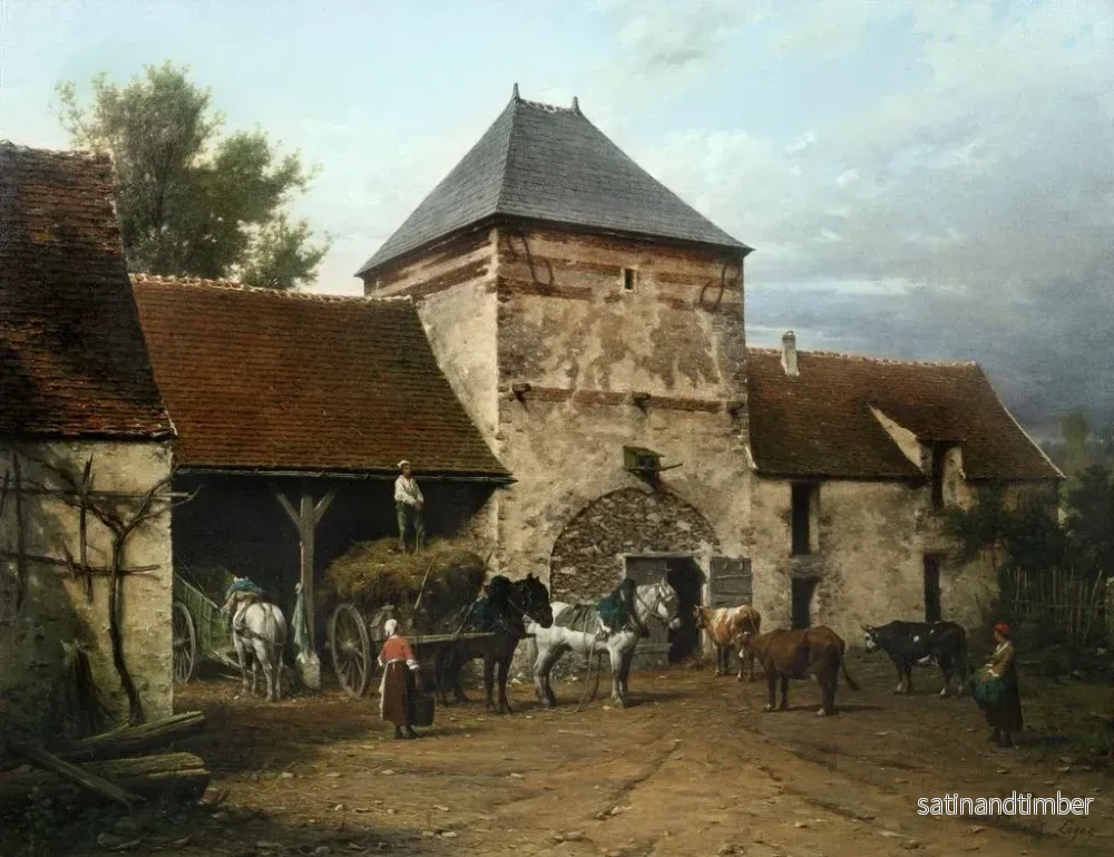 Reproduktion av målningen La cour de ferme - Léon Legat - Bild 2