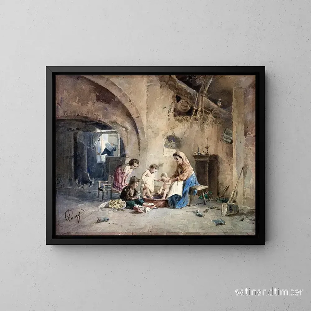 Reproduktion av målningen Le Bain - Le Caravage