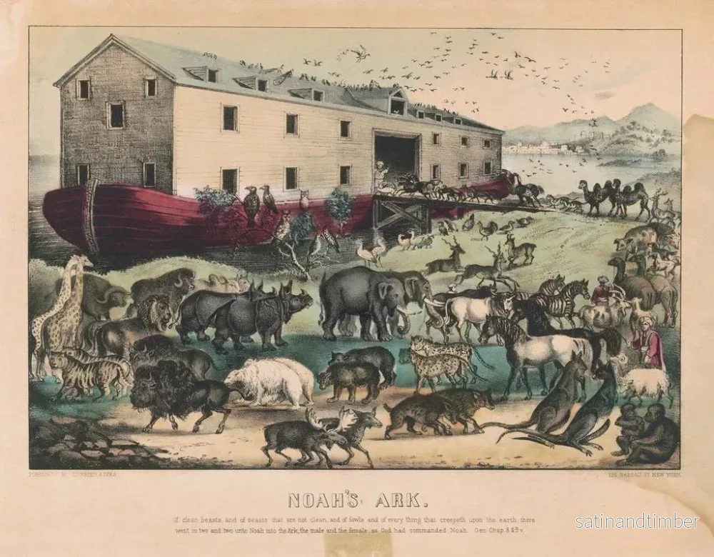 Reproduktion av målningen av Noas ark - Currier & Ives - Bild 2