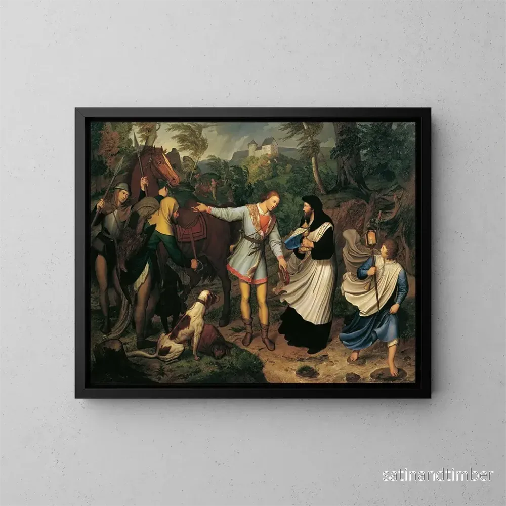 Reproduktion av målningen Rodolphe de Habsbourg och prästen – Ludwig Ferdinand Schnorr von Carolsfeld Reproduktion av målningen Rodolphe de Habsbourg och prästen – Ludwig Ferdinand Schnorr von Carolsfeld