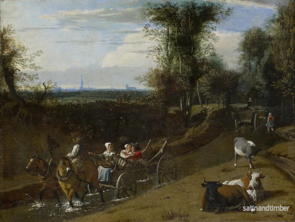 Reproduktion av målningen Carrosse dans un lit de rivière - Jan Siberechts - Bild 2