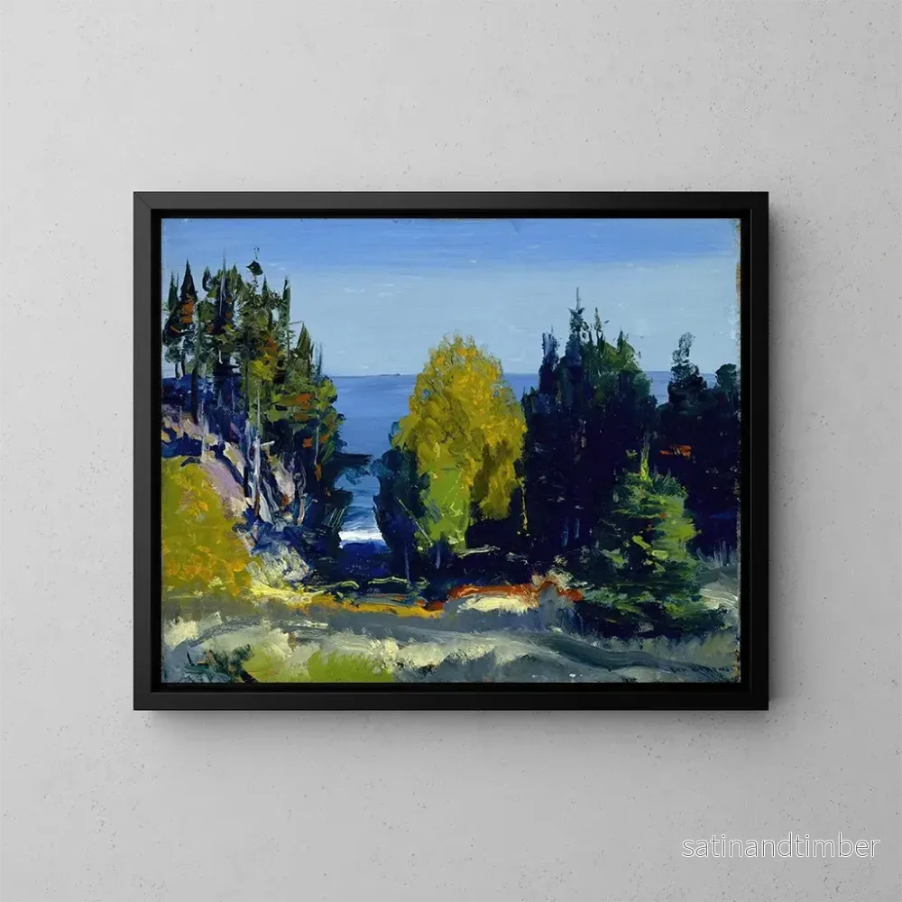 Reproduktion av målningen Le bosquet de Monhegan - George Wesley Bellows