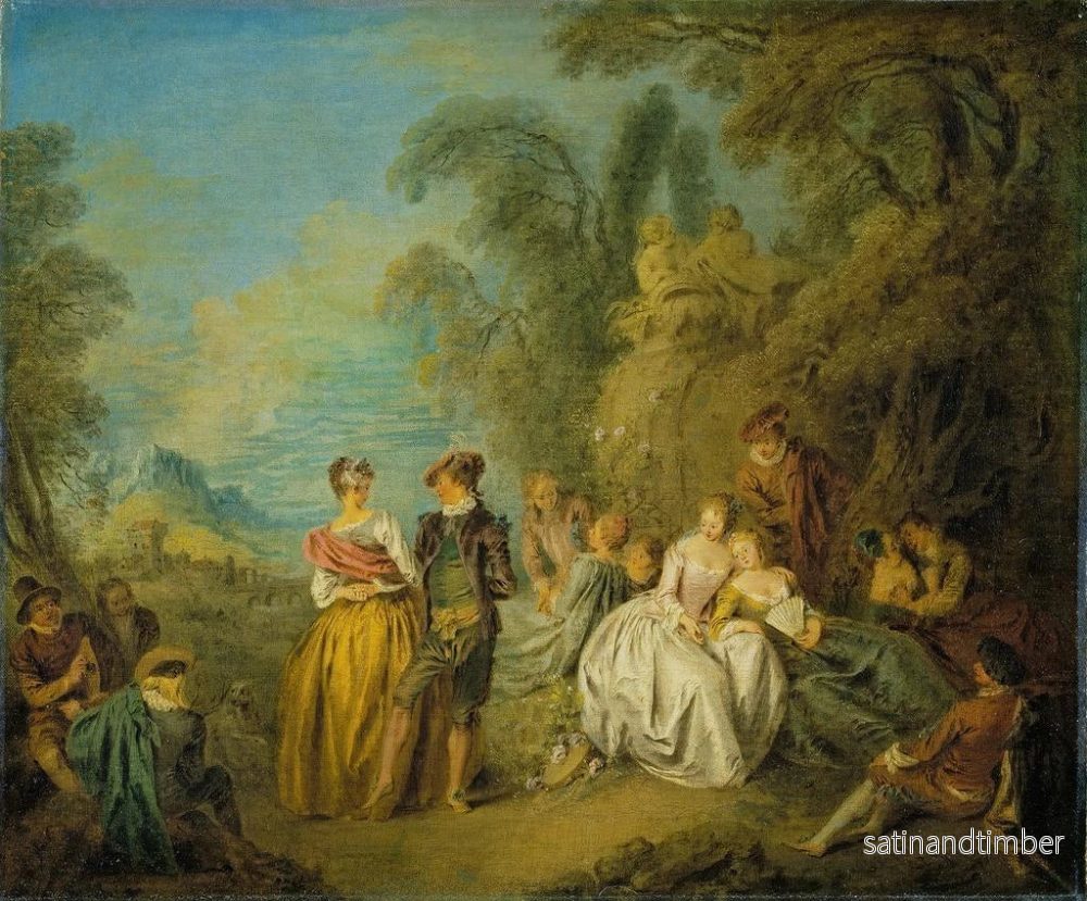 Reproduktion av målningen Fête galante med ett dansande par i Jean-Baptiste Pater - Bild 2