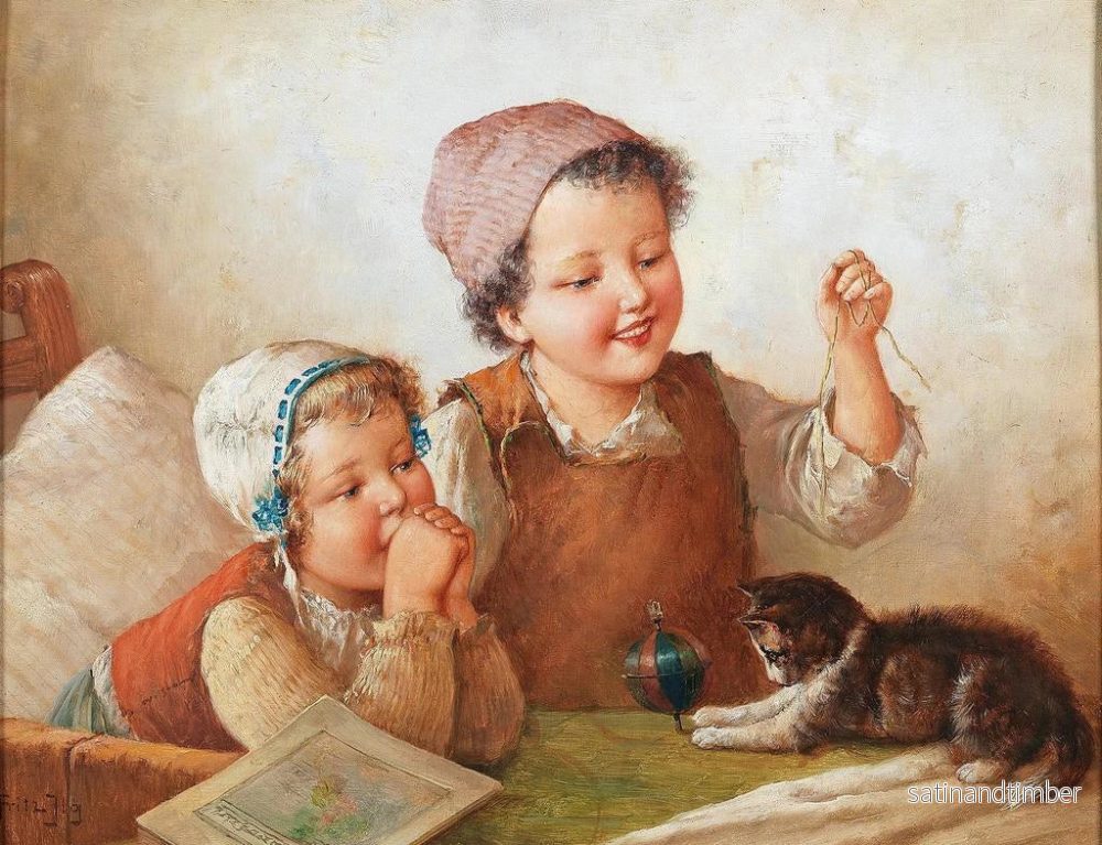 Reproduktion av målningen Jeux de chats - Fritz Ilg - Bild 2