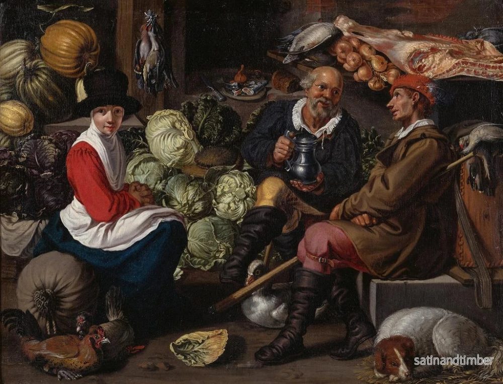 Reproduktion av målningen Vendeurs de légumes - Ecole de Willem Pieterszoon Buytewech - Bild 2