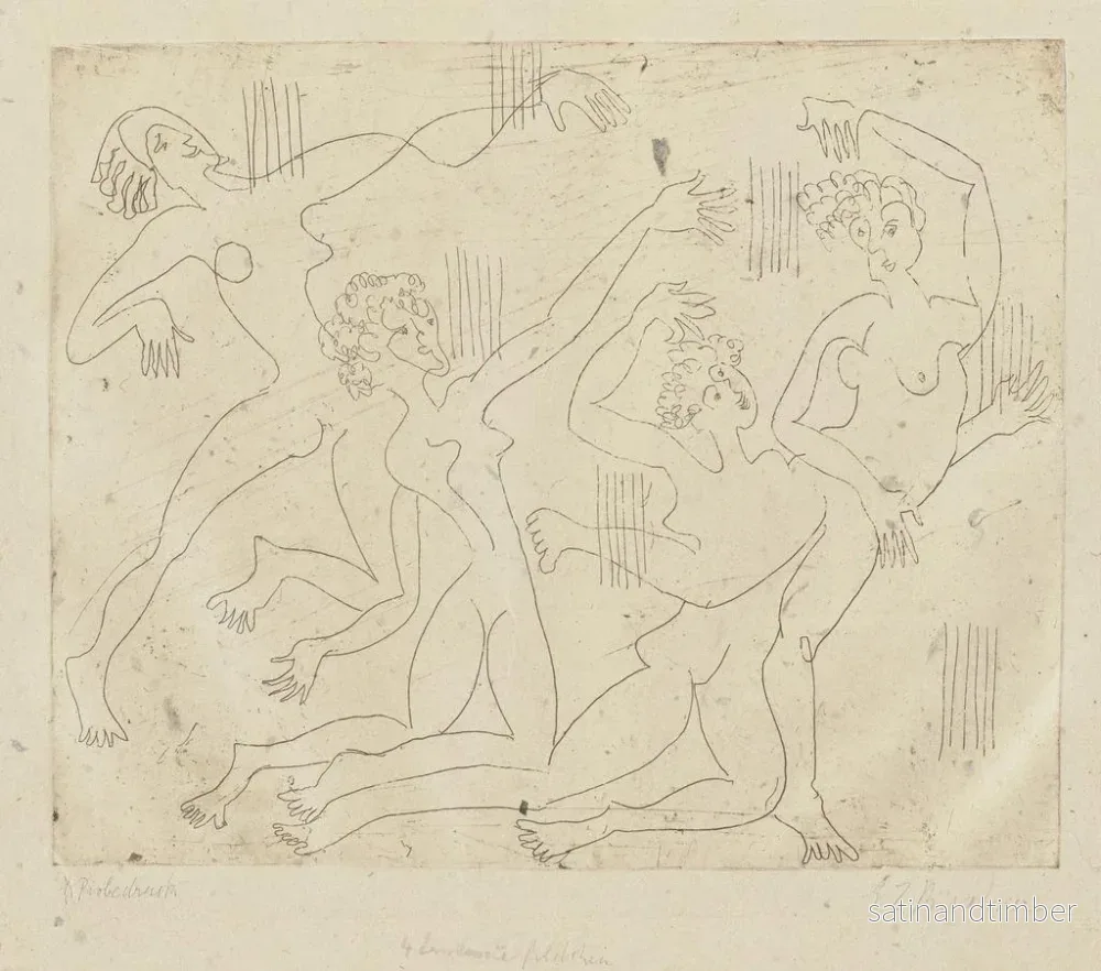 Reproduktion av målningen av fyra dansande flickor - Ernst Ludwig Kirchner - Bild 2
