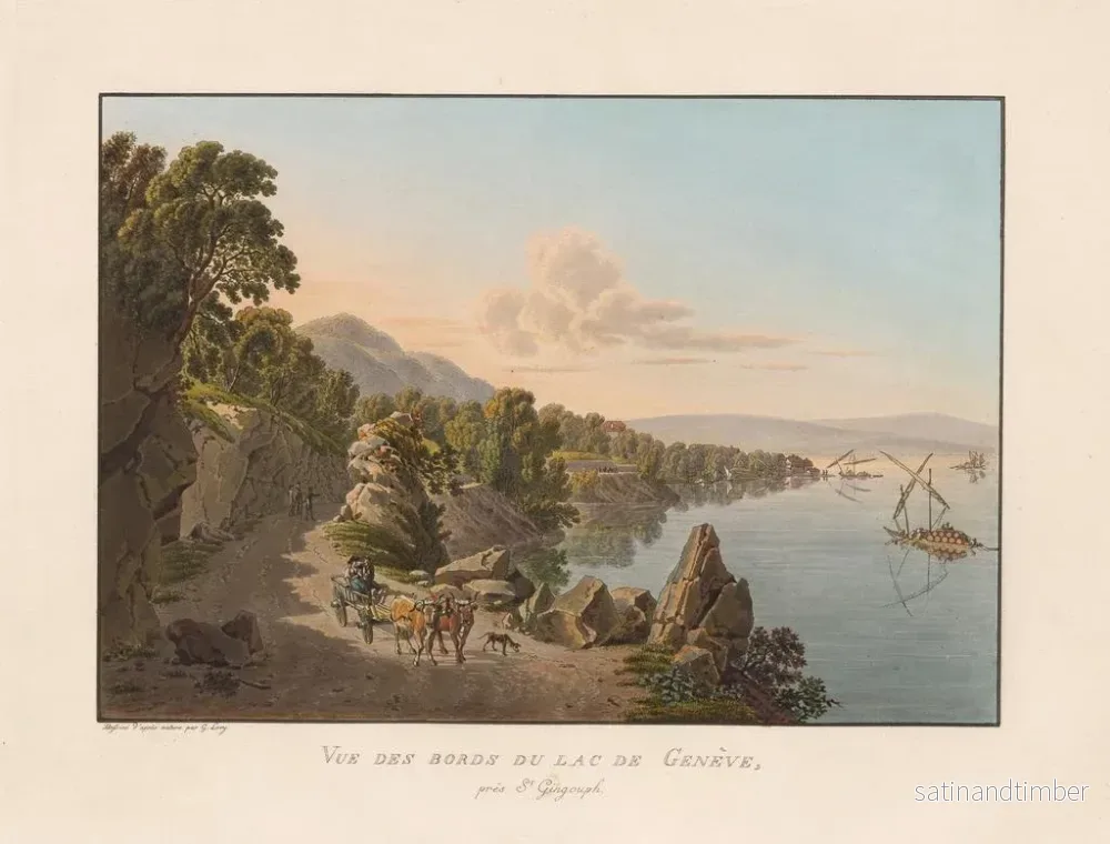 Reproduktion av målningen Vue des bords du lac de Genève près de Saint-Gingolph - Gabriel Lory le Jeune - Bild 2