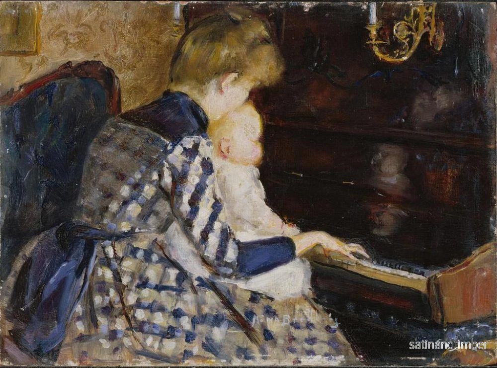 Reproduktion av målningen vid piano - Mina Carlson-Bredberg - Bild 2