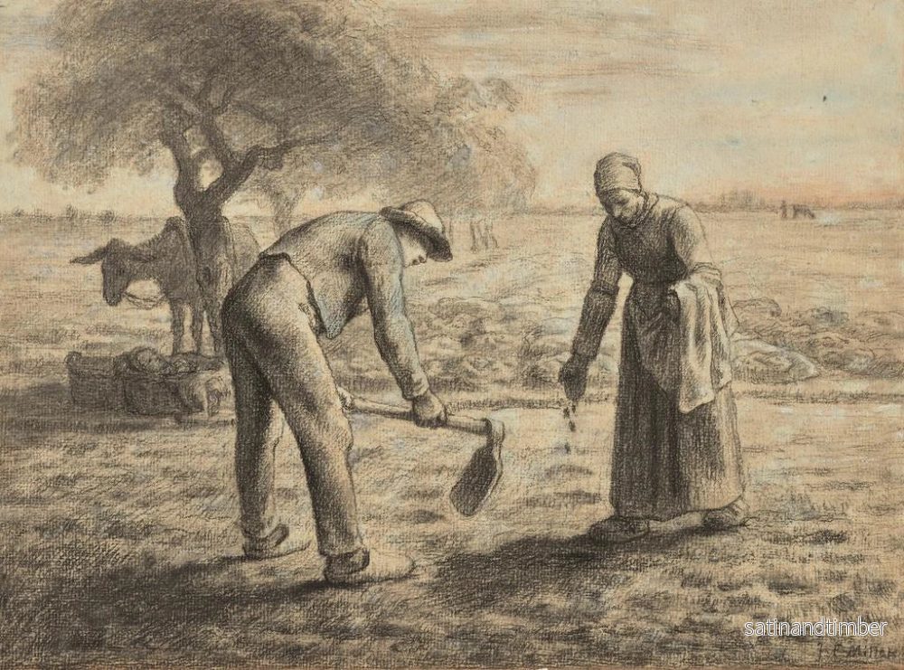 Reproduktion av målningen Les planteurs de pommes de terre - Jean-François Millet - Bild 2