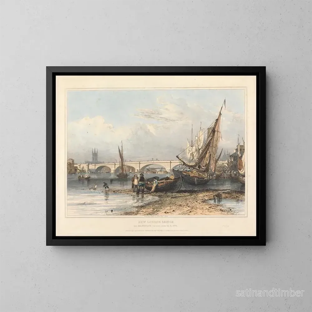 Reproduktion av målningen Ny London Bridge från Billingsgate – Edward William Cooke Reproduktion av målningen Ny London Bridge från Billingsgate – Edward William Cooke