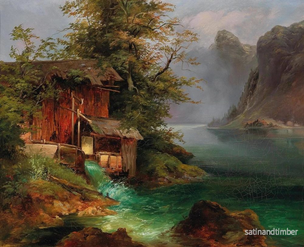 Reproduktion av målningen av Moulin vid Hallstätter See - Franz Steinfeld - Bild 2