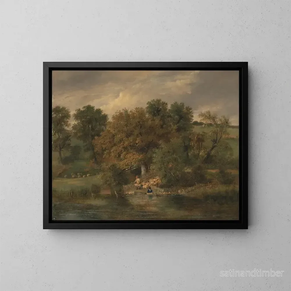 Reproduktion av målningen Lavage des moutons à Postwick Grove, Norwich – James Stark Reproduktion av målningen Lavage des moutons à Postwick Grove, Norwich – James Stark