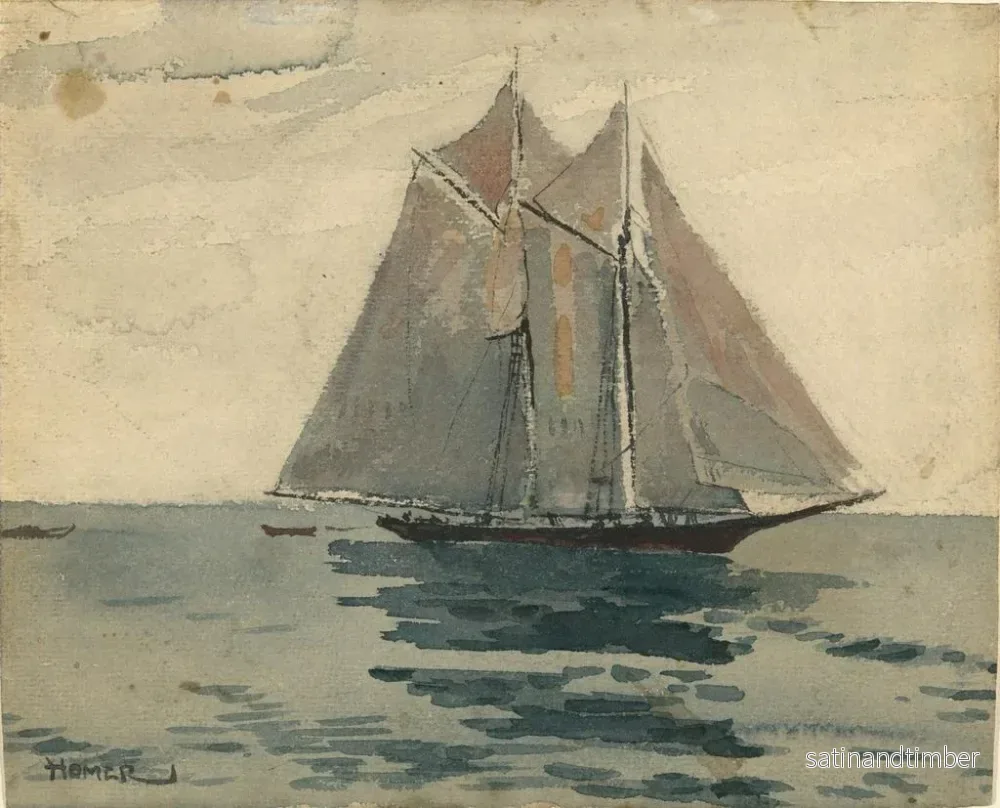 Reproduktion av målningen Schooner de Gloucester - Winslow Homer - Bild 2