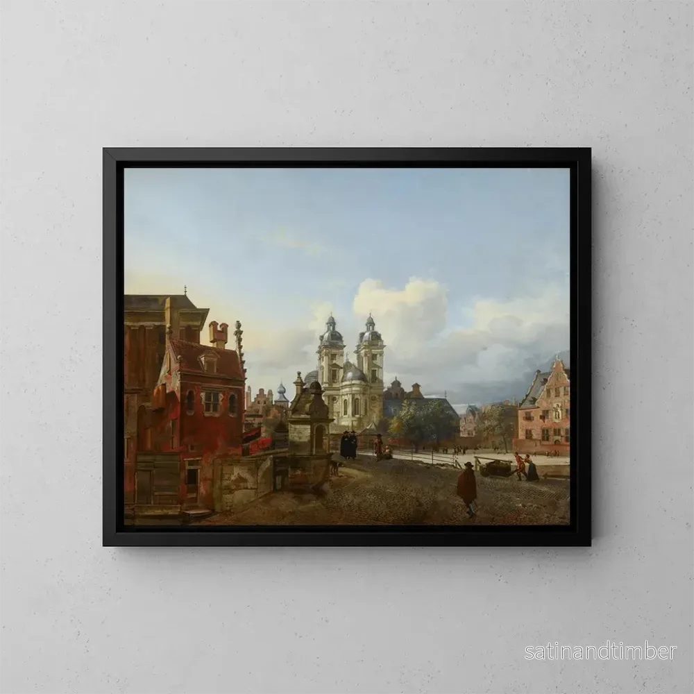 Reproduktion av målningen L: kyrkan Saint-André i Düsseldorf - Jan van der Heyden