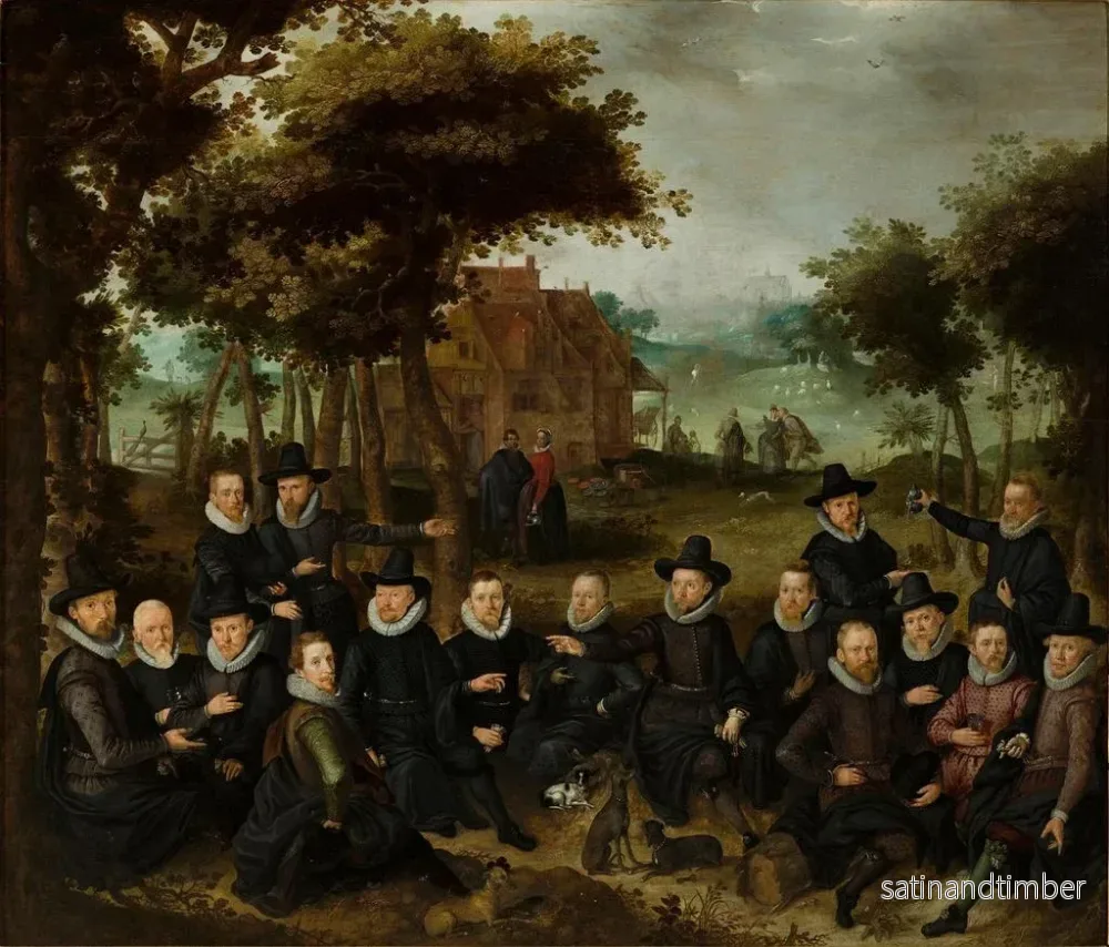 Reproduktion av målningen av officerare från den gamla milisen i Alkmaar i ett landskap - Claes Jacobsz van der Heck - Bild 2