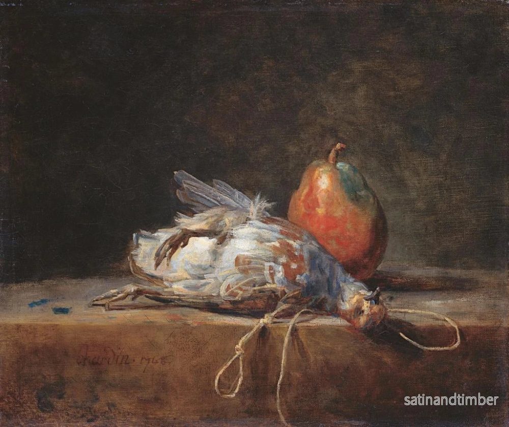 Reproduktion av målningen av naturtavla med hönsfågel och päron - Jean Siméon Chardin - Bild 2