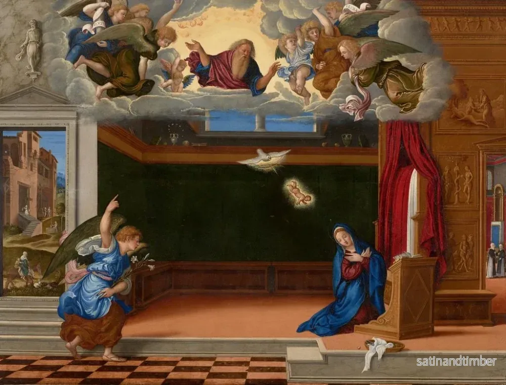 Reproduktion av målningen L'Annonciation - Girolamo da Santacroce - Bild 2