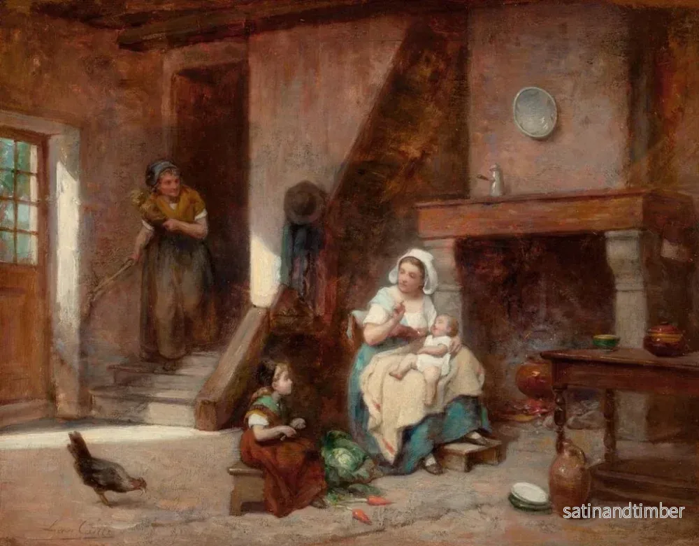 Reproduktion av målningen Familjescen - Léon Émile Caille - Bild 2