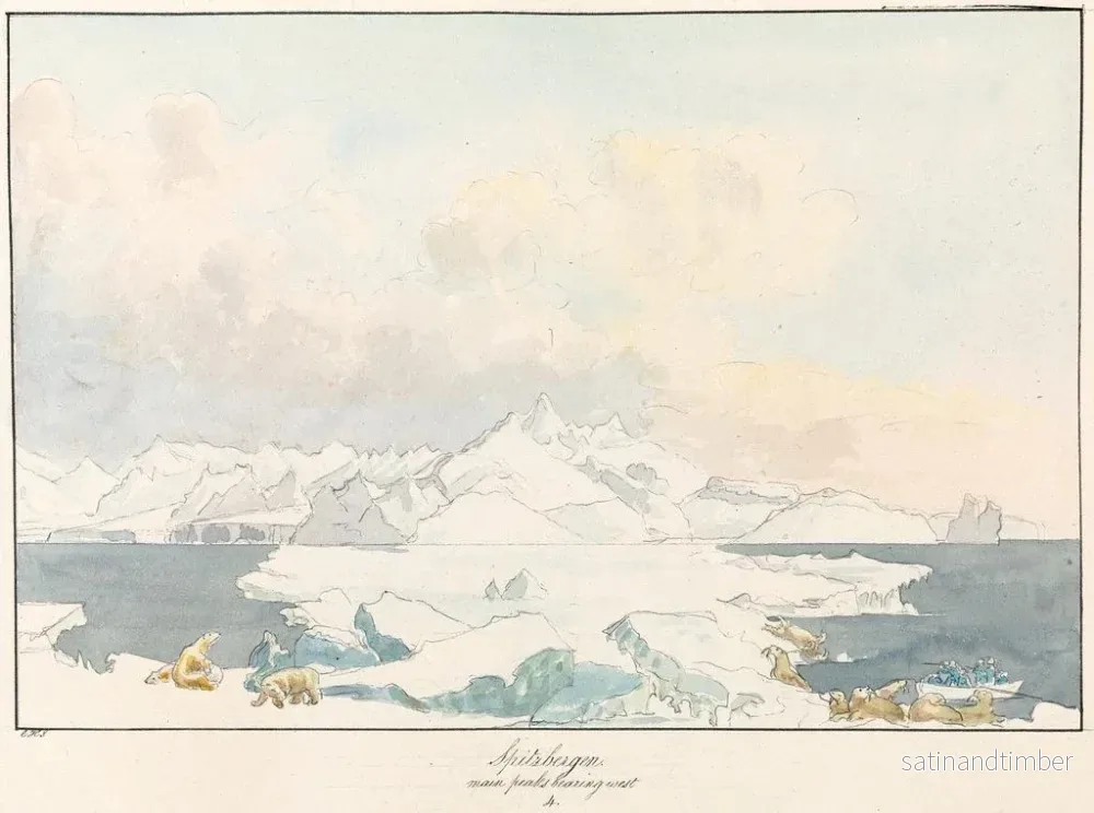 Reproduktion av målningen av de viktigaste topparna på Spitzberg som vetter västerut - Charles Hamilton Smith - Bild 2
