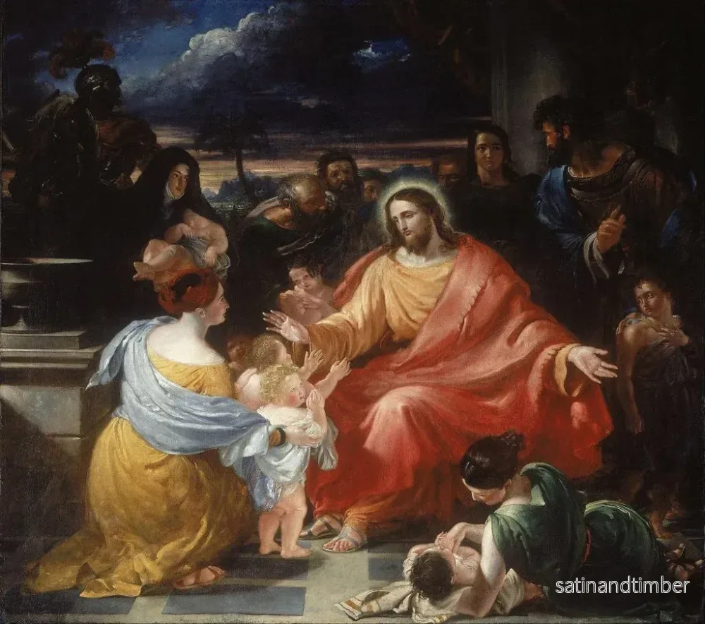Reproduktion av målningen Le Christ bénissant les petits enfants - Benjamin Robert Haydon - Bild 2