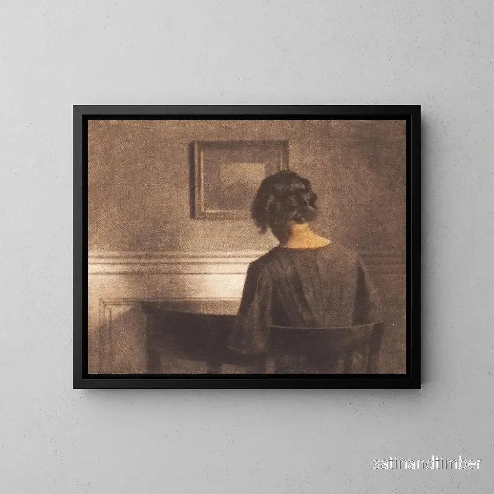 Reproduktion av målningen Ung flicka vid ett semi-cirkulärt bord - Peter Ilsted