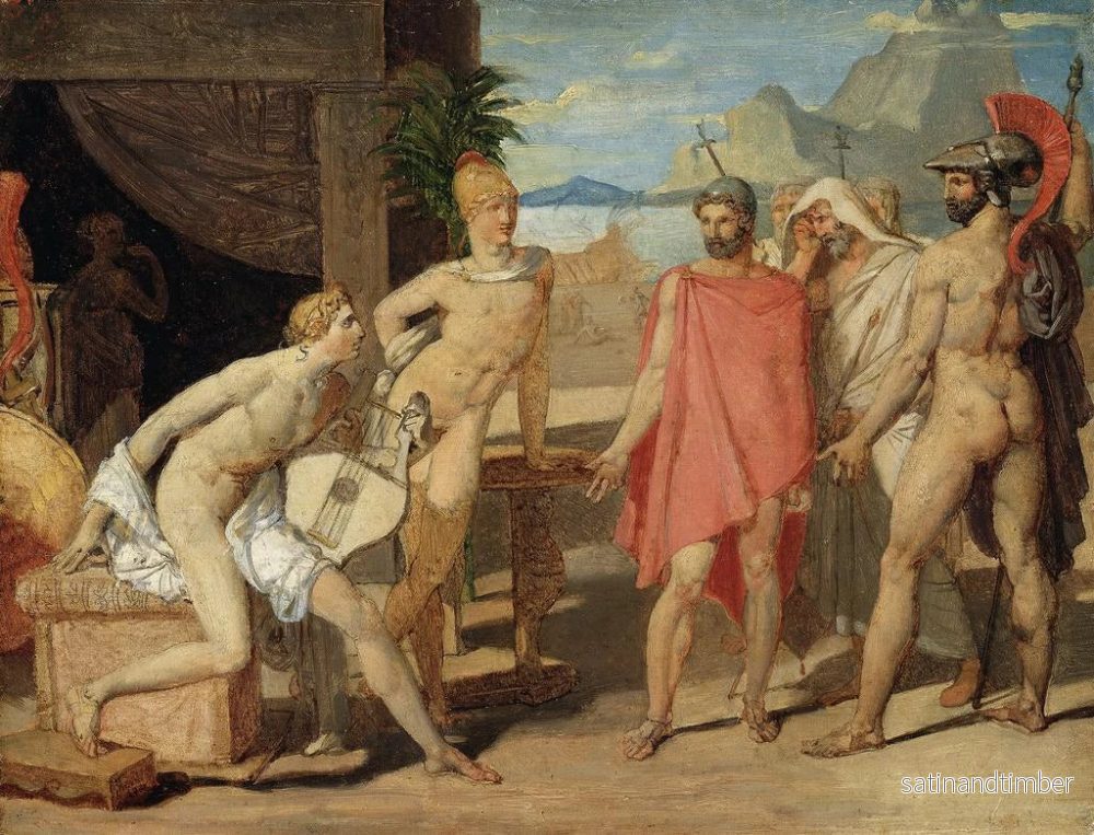 Reproduktion av målningen Achille mottar i sitt tält sändebuden från Agamemnon - Jean-Auguste-Dominique Ingres - Bild 2
