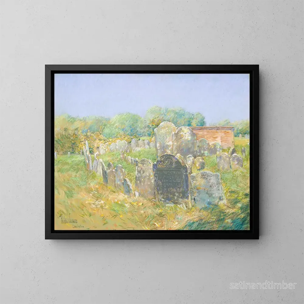 Reproduktion av målningen Cimetière colonial à Lexington - Childe Hassam