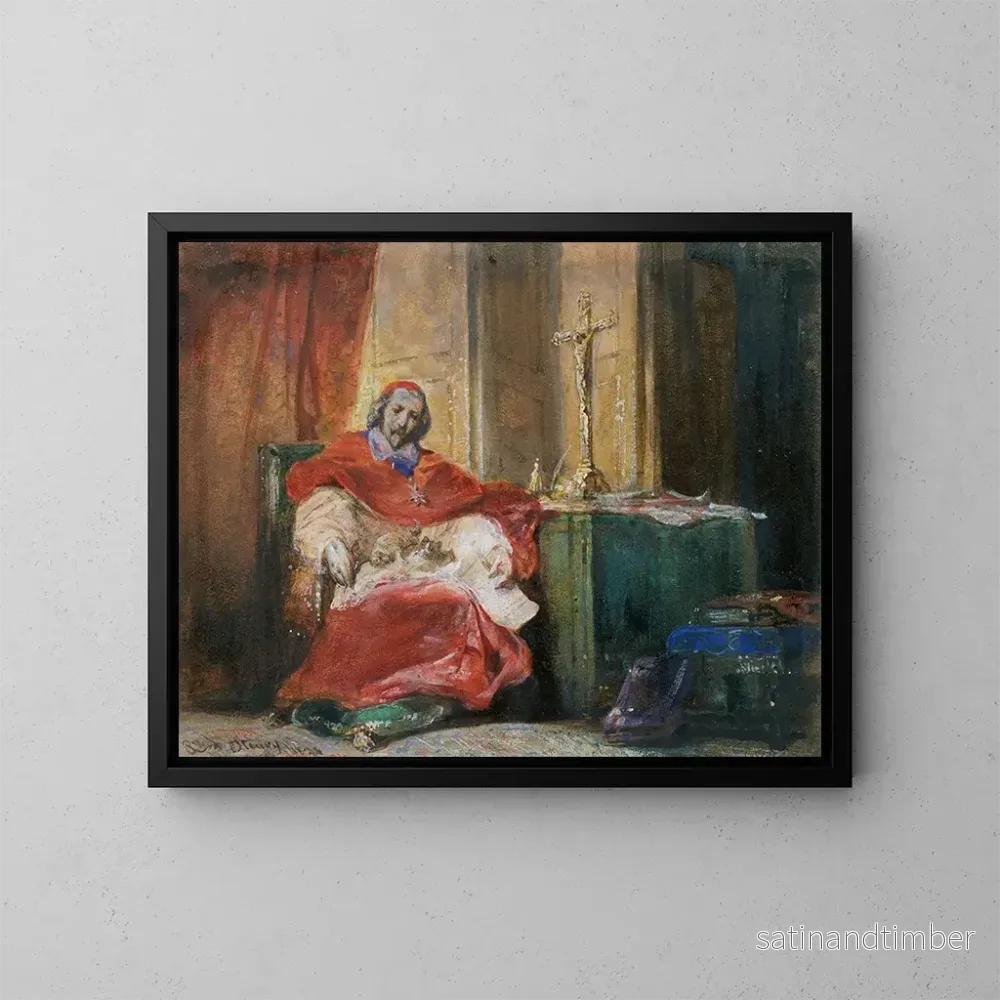 Reproduktion av målningen Cardinal de Richelieu - Joseph Nicolas Robert-Fleury