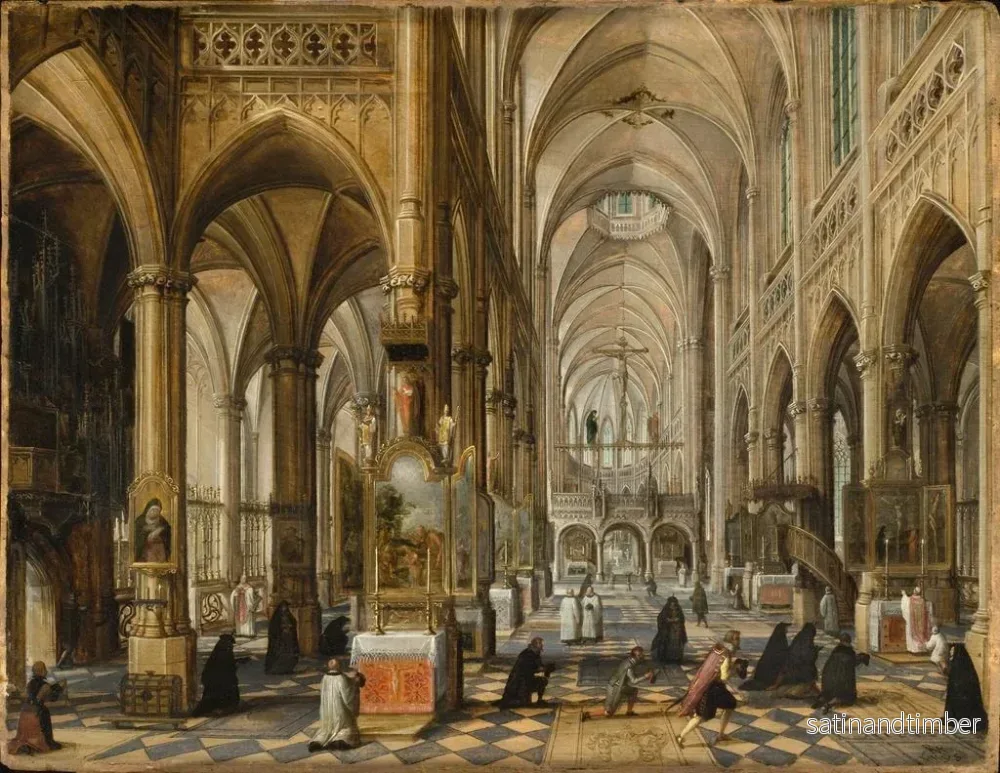 Reproduktion av målningen av en gotisk katedral-inre - Paul Vredeman de Vries - Bild 2
