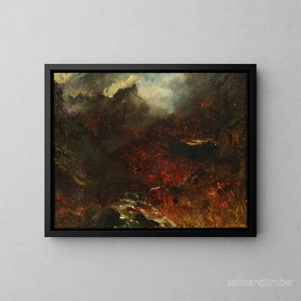 Reproduktion av målningen Le Val d'Enfer vid foten av Sancy - Paul Huet