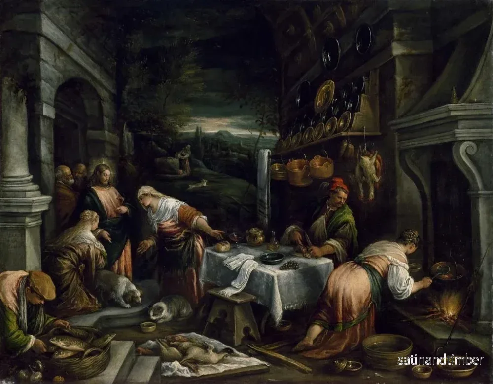 Reproduktion av målningen Le Christ dans la maison de Marthe et Marie - Jacopo Bassano - Bild 2