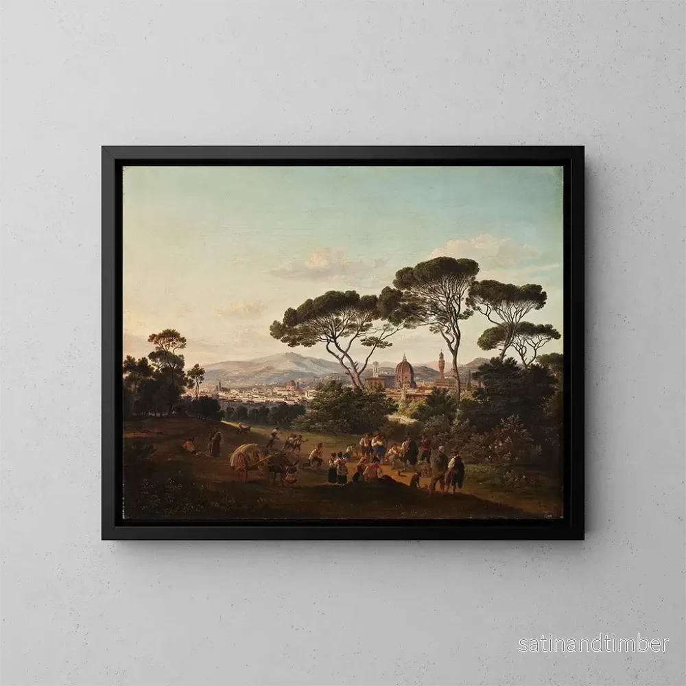Reproduktion av målningen Vue de Florence – Joseph Steingrübel Reproduktion av målningen Vue de Florence – Joseph Steingrübel