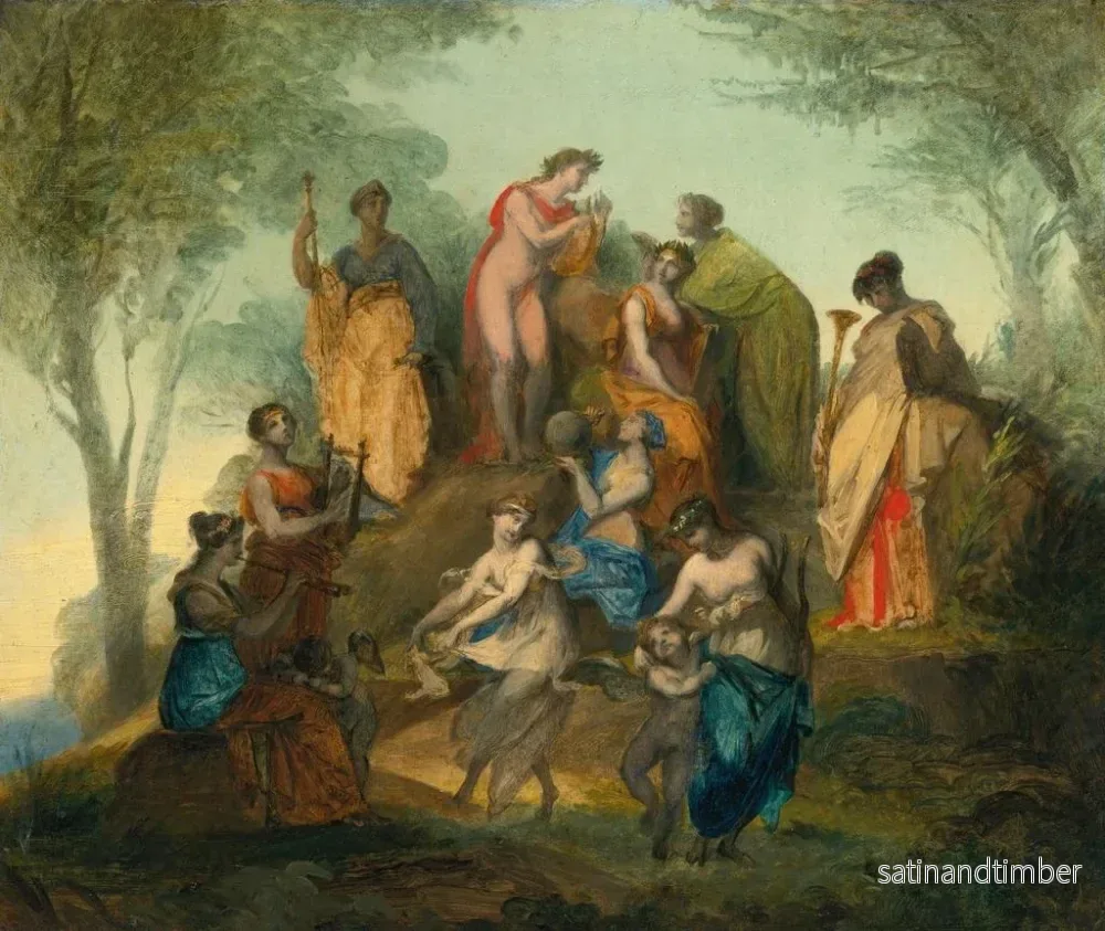 Reproduktion av målningen Apollon och de nio musorna på berget Parnassus - Pierre-Paul Prud'hon - Bild 2