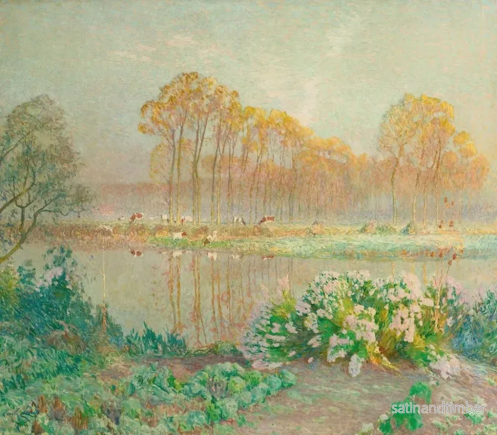 Reproduktion av målningen Landskap med damm och blommor - Émile Claus - Bild 2