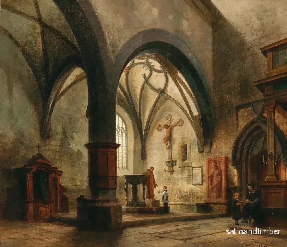 Reproduktion av målningen av kyrkan Saint-Jean i Schaffhouse - Carl Georg Anton Graeb - Bild 2