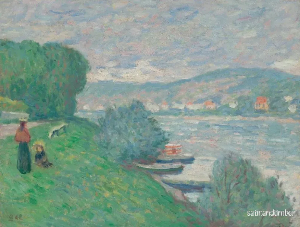 Reproduktion av målningen Bord de la Seine à Meulan - Georges d'Espagnat - Bild 2