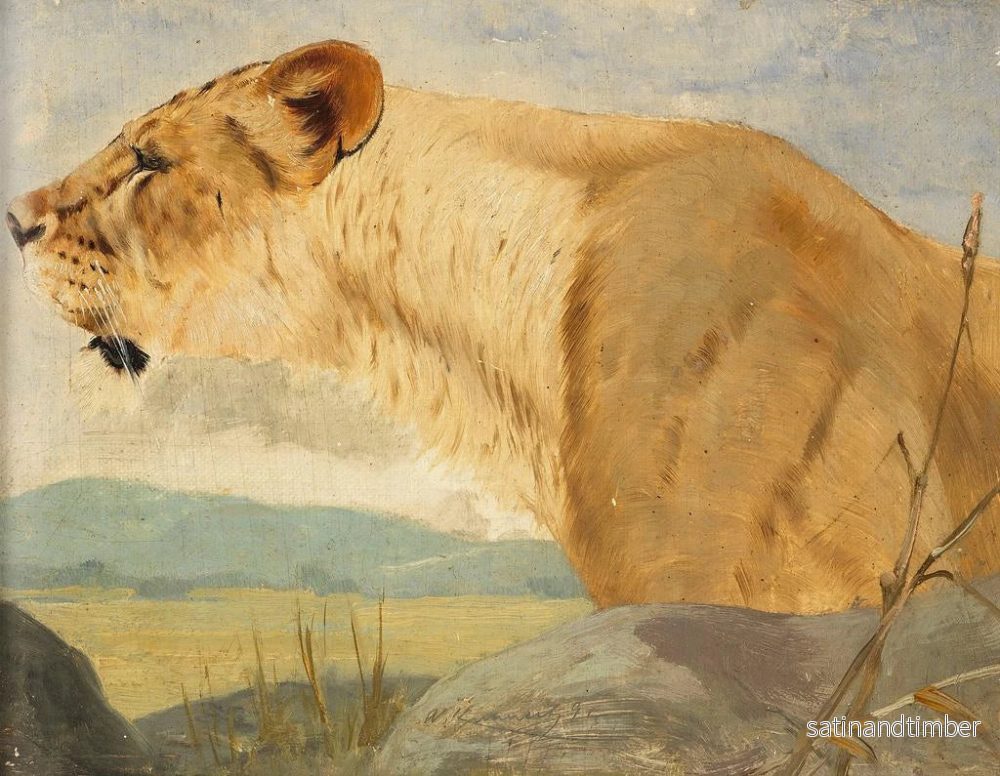 Reproduktion av målningen Tête de lionne - Wilhelm Kuhnert - Bild 2