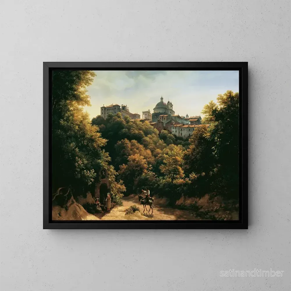 Reproduktion av målningen Vue d'Ariccia - Johann Heinrich Schilbach