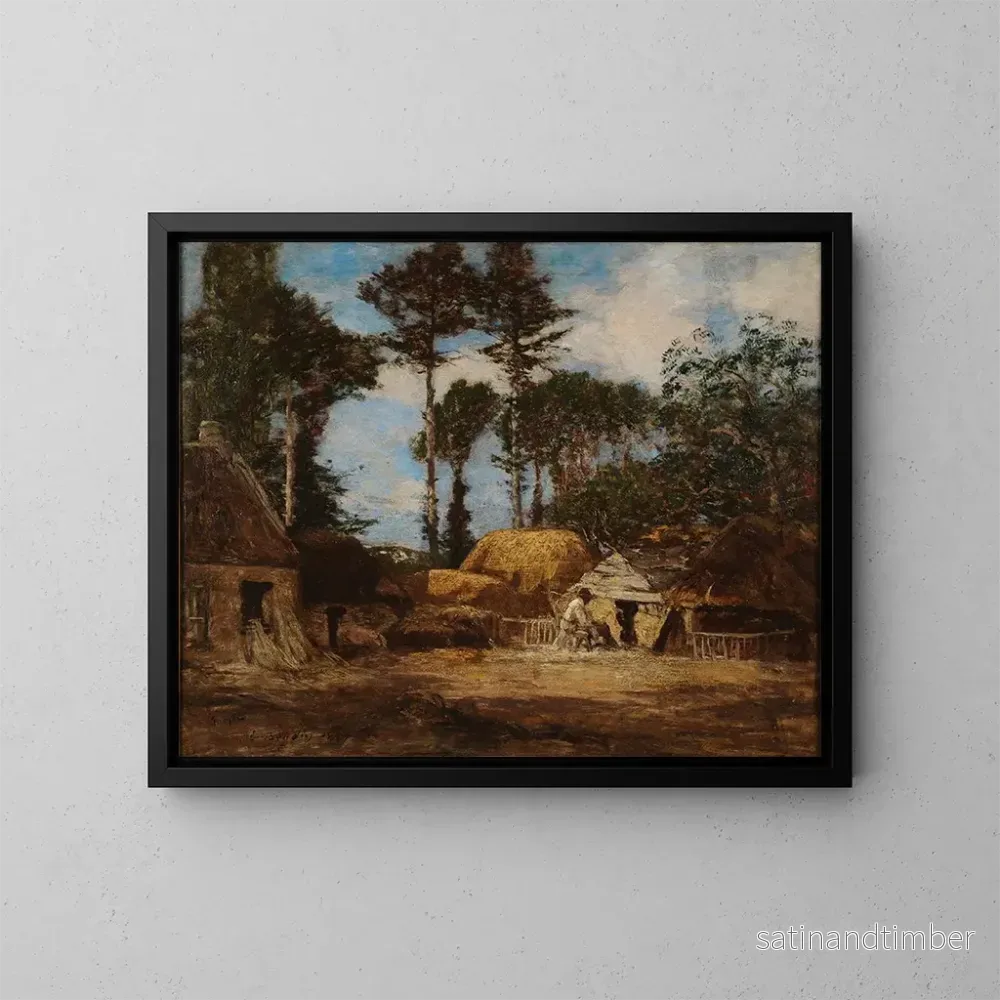 Reproduktion av målningen En gård i Bretagne – Eugène Boudin
