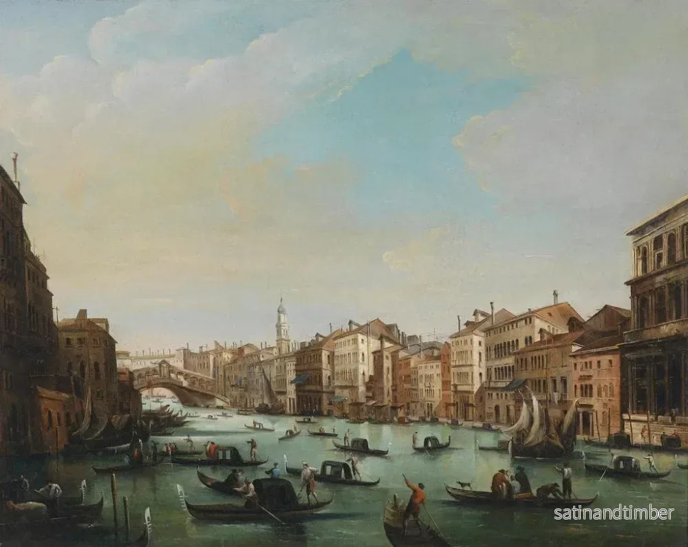 Reproduktion av målningen Venise, den stora kanalen med Rialto-bron - Giuseppe Bernardino Bison - Bild 2