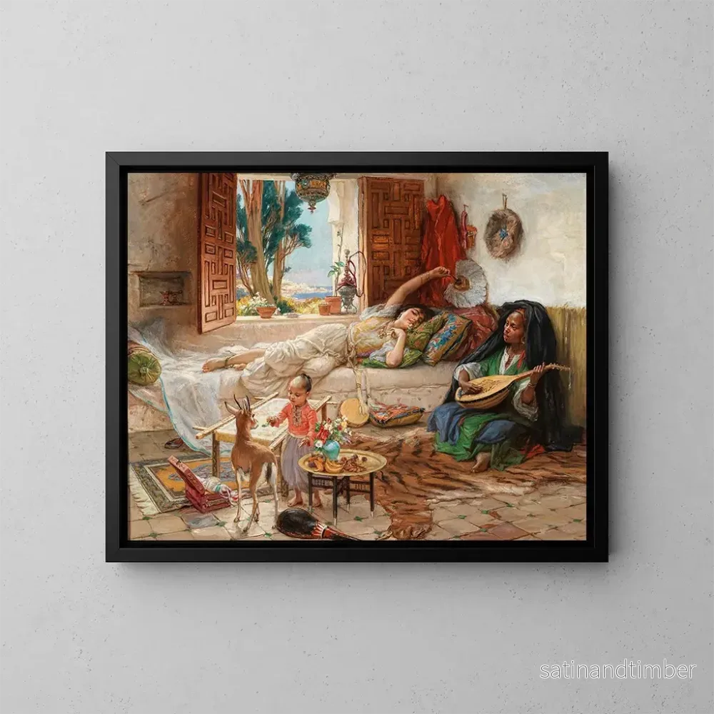 Reproduktion av målningen En eftermiddag i Alger - Frederick Arthur Bridgman