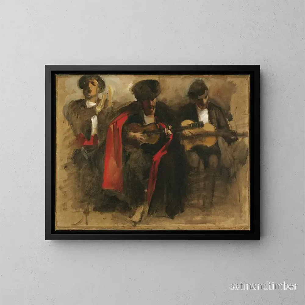 Reproduktion av målningen Studie för sittande musiker för El Jaleo - John Singer Sargent