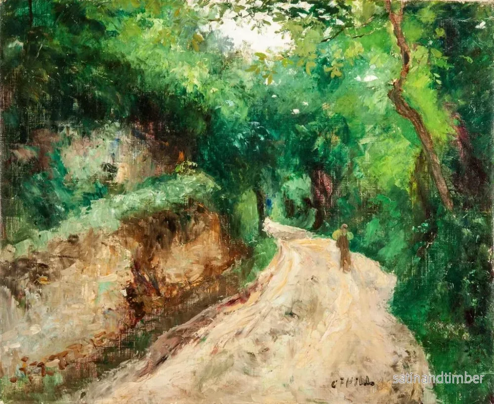 Reproduktion av målningen Fontainebleau, route creuse - Carl Fredrik Hill - Bild 2
