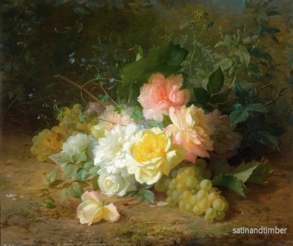 Reproduktion av målningen Rosor och druvor - Jules Ferdinand Médard - Bild 2
