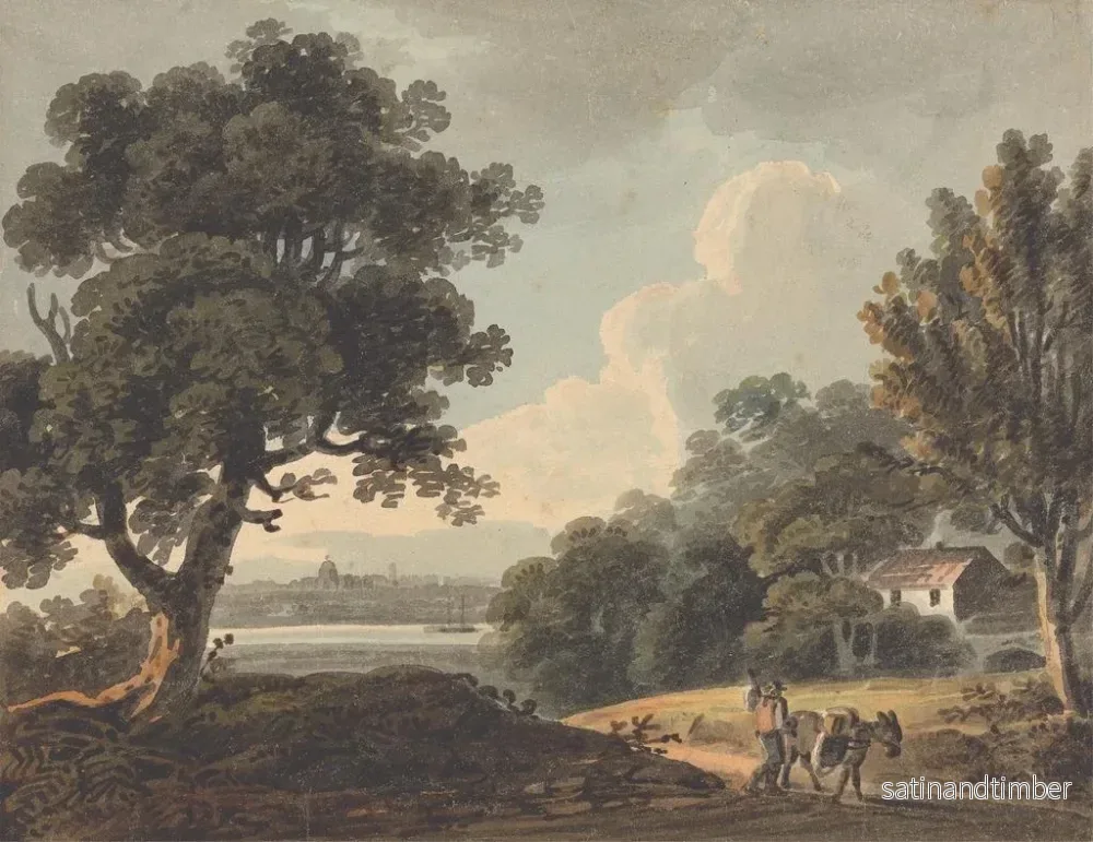 Reproduktion av målningen Landskapsbild med en fjärran utsikt över London - John Henry Campbell - Bild 2