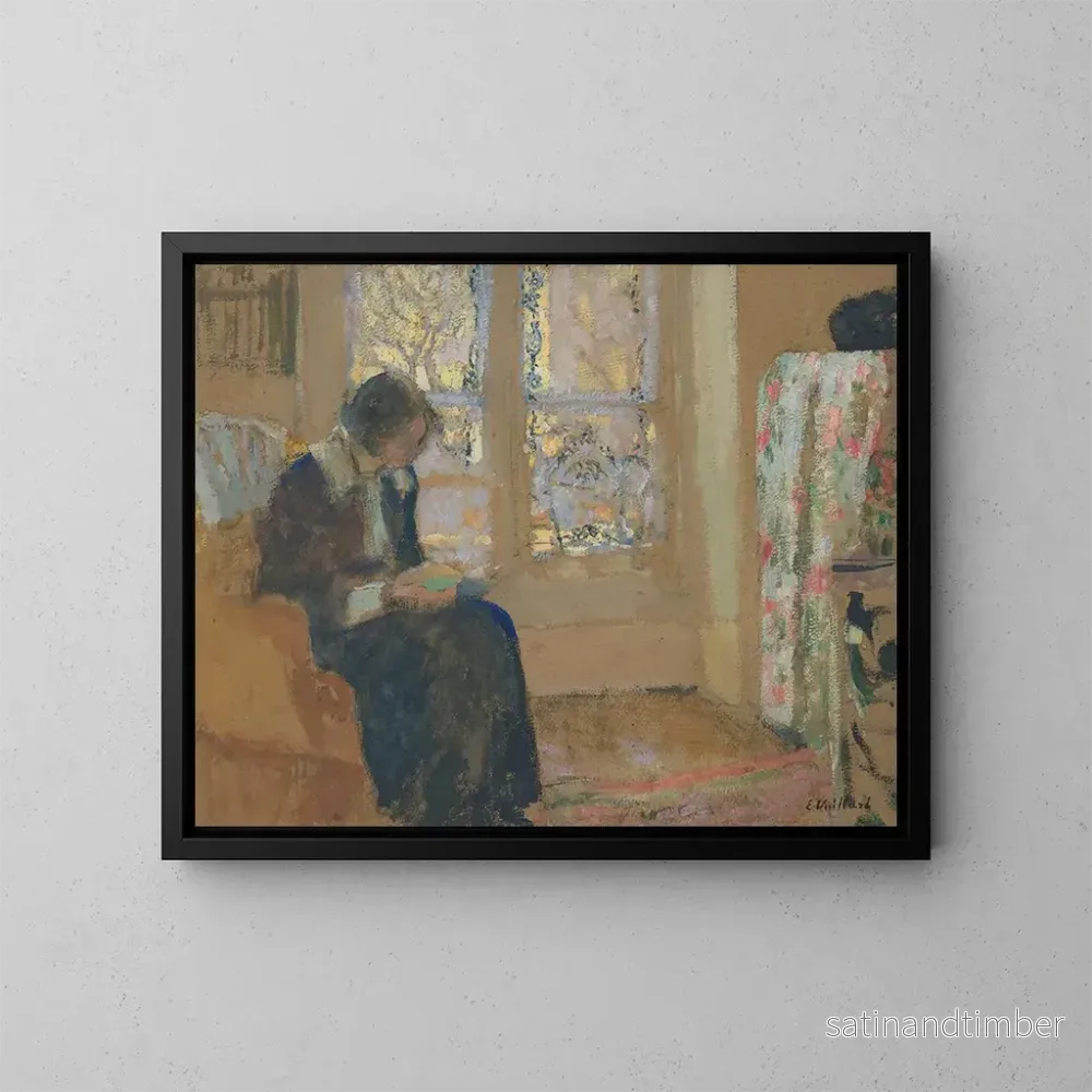 Reproduktion av målningen Ung kvinna som läser - Édouard Vuillard
