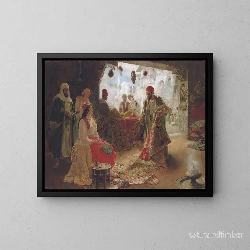 Reproduktion av målningen Le marchand de tapis – Ettore Simonetti Reproduktion av målningen Le marchand de tapis – Ettore Simonetti